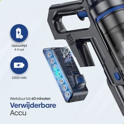 Olvy Steelstofzuiger Draadloos - Met Dweilfunctie - 5 Zuigniveaus - 350W - Vacuum Cleaner - Draadloze Snoerloze Stofzuiger - Zonder Zak - Op Accu - 35Kpa - Kruimeldief — thumbnail 11