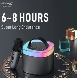 Viatel Creatieve Rgb Kleurrijke Verlichting Mini Karaoke Draagbare Draadloze Bluetooth Speaker Met Microfoon Outdoor Stereo Subwoofer — thumbnail 1