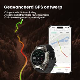 Maoo FORGE - GPS Smartwatch Heren - 1.43" AMOLED Display - 3 Bandjes - GPS (5 satellieten) - Belfunctie - 730mAh Batterij (lange accuduur) - 170+ Sportmodi - Hartslag, Bloeddruk, SpO2, Stappenteller - Kompas, Zaklamp - 1 ATM Waterdicht - Gun Metal — thumbnail 5
