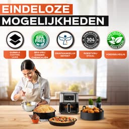 UNBOX Ronde Airfryer Accessoires - Geschikt voor Philips Airfryer 4,2L - Tomado - Princess - Inclusief Airfryer Siliconen Bakje & Nederlands E-Book — thumbnail 7