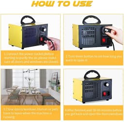 Ozongenerator - Luchtreiniger Ionisator Generator 220v 60g - 1 uur Timer - Tegen Virussen en Allergenen - geel — thumbnail 3