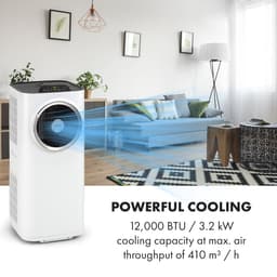 Klarstein mobiele airconditioner met luchtafvoerslang, 5-in-1 airconditioner, ventilator, luchtontvochtiger, luchtreiniger & nachtmodus, app-bediening, kleine & draagbare airconditioner voor thuis & op kantoor, 12000 BTU,4 kW voor 59 m² 50 dB — thumbnail 21