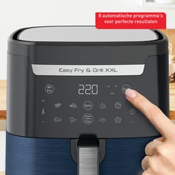 Tefal Easy Fry & Grill EY8014 XXL 6,5L - 2-in-1 Heteluchtfriteuse met Uitneembare Verdeler - Blauw Airfryer met 8 Automatische Kookprogramma's - Beste Grote Airfryer van Tefal - Digitaal Display - Extreem stil - Koken Zonder Olie - Anti Aanbaklaag — thumbnail 2