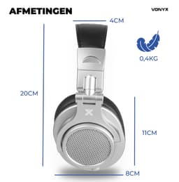 DJ koptelefoon - Vonyx HDX120SB - Over ear koptelefoon - Studio koptelefoon - Opbergtas - Aluminium — thumbnail 8