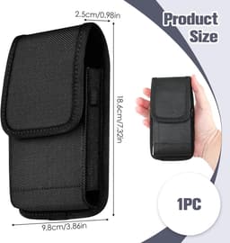 Mobiele Telefoon Heuptas met RFID Blokkering - Bescherm je Smartphone Tijdens het Reizen - Geschikt voor iPhone - Samsung Galaxy - Xiaomi - Comfortabele Draagopties - Zwart — thumbnail 5