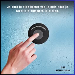 Florixa® Douche Speaker - Badkamer Speaker - Douche Speaker Bluetooth - Zwart - 4cm x 5cm x 3cm — thumbnail 5