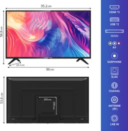 ANTTEQ AG42F3 – 42 Inch Smart TV (106 cm) – Full HD Android TV – Google Assistant – Bluetooth – Ingebouwde Chromecast — thumbnail 7