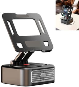 Draaibare tabletstandaard met ingebouwde luidspreker – Multifunctioneel Bluetooth-audioapparaat met verstelbare hoek | Creatieve draagbare tabletstandaard — thumbnail 1