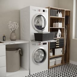 RONN® Tussenstuk Wasmachine Droger - Stapelkit - Tussenstuk Wasmachine en Droger - Tussenstuk Wasmachine Droger Zwart - Tussenstuk Wasmachine Droger Aeg - Wit - 54cm x 60cm x 8cm — thumbnail 2