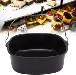 Bakvorm voor Airfryer, Voedselveilige Metaal, Vaatwasserbestendig, Geschikt voor Diepvriezers, Ideaal voor Taarten, Brood en Casseroles, Grijs (20 cm) — thumbnail 4