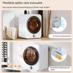 Wasdroger 3kg – 65dB – 8 programma's – NTC sensor – voor kleine huishoudens – 53,5x42x65 cm – 1 stuks – wit — thumbnail 5