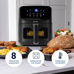 BluMill Airfryer – Heteluchtfriteuse met 8 Programma’s – 4,5 Liter – 1500W – Inclusief Crispplaat — thumbnail 5