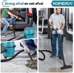 Yofidra Stofzuiger - Draadloze stofzuiger - 35Kpa - 800W - 10 l inhoud - met 2x Accu’s - Accu Steelstofzuiger - voor Tapijt, Dierenharen en Harde Vloeren — thumbnail 9