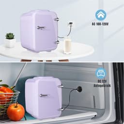DnA® Mini vriezer - Diepvries - Mini Koelkasten - 4L Mini Fridge - Paars - 28cm x 20cm x 29cm — thumbnail 4