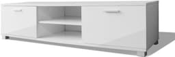 Moderne TV-tafel met 2 Etages en Deuren - Wit Glanzend 140 x 40,3 x 34,7 cm — thumbnail 4