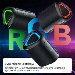Fokelyi S1 Bluetooth Speaker 24W- Draadloze Muziek BoxTot - IPX7- TWS Pairing - Bluetooth 5.4- Draagbare Draadloze Speaker met RGB Lichtshow -Mini Bluetooth Speaker - IPX7 Waterproof - RGB-verlichting - Draagbaar - Zwart — thumbnail 8