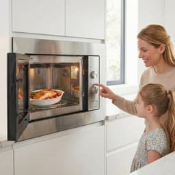 Heinner Inbouw Magnetron – 20 L – 800 W – 5 Vermogensniveaus – Ontdooifunctie – Mechanische Bediening – 35 Min Maximale Kooktijd – Zwart/Zilver — thumbnail 7