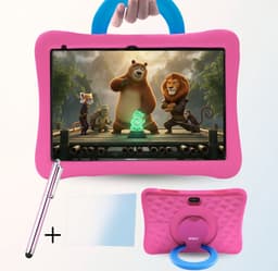 Kindertablet 10 inch – Tablet Kids – 96 GB - Tablet Kinderen – Kindertablet vanaf 3 jaar – 6000mAh - Ouderlijk Toezicht – Android 15 – Roze – 2026 Model - WiseQ — thumbnail 2