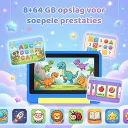 Kindertablet 7 inch - 128GB (64GB+64GB) + 8GB RAM - Tablet Inclusief Beschermhoes en 64GB SD-kaart - Ouderlijk Toezicht & Lange Batterijduur - Blauw — thumbnail 6