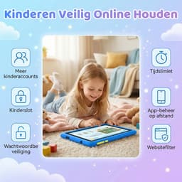 Kindertablet 7 inch - 128GB (64GB+64GB) + 8GB RAM - Tablet Inclusief Beschermhoes en 64GB SD-kaart - Ouderlijk Toezicht & Lange Batterijduur - Blauw — thumbnail 4