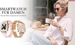 AMOLED-smartwatch voor dames - Nieuw voor 2025 - 1,75-inch fitnesshorloge met telefoonfunctionaliteit - Twee bandjes - Volledig touchscreen - Vierkant ontwerp - Stijlvol sporthorloge voor dames - Compatibel met Android 4.4+ / iOS 10.0+. — thumbnail 6
