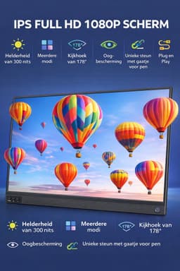 Ohana DT - Portable Monitor Laptop - Draagbare Monitor - Draagbaar Scherm - 15.6 Inch - 1920x1080 Full HD - IPS - 60Hz - USB-C - Mini HDMI — thumbnail 4
