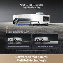 Aqua10 Ultra Roller Complete White - Robotstofzuiger met dweilfunctie – 30.000Pa Zuigkracht – AquaRoll™ & ThermoHub™ 100°C zelfreiniging – Tapijtveilig & slim Omnesight™ 2.0 navigatie – Voor harde vloeren & drempels — thumbnail 13