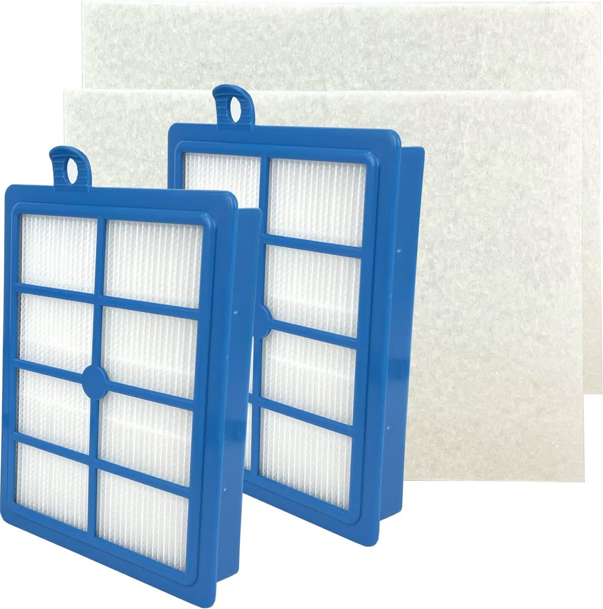 PARTS4® HEPA 12 Filter (set van 2 x 2 filters) geschikt voor AEG / Electrolux / Philips | O.a. geschikt voor AEG VX6, VX7, VX8, 6000 serie, UltraSilencer serie, Electrolux UltraSilencer serie, Philips Jewel serie | Vervanger voor EFH12, FC8031, AFS1W — afbeelding 1