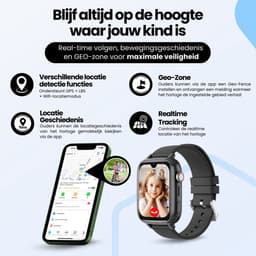 Protectly® GPS Horloge Kind Met Simkaart 4G - SOS Knop - Smartwatch Kinderen - GPS Tracker Kind - Kinder Smartwatch - Videobellen - HD Camera - Whatsapp en SMS - Elke polsmaat - Incl. Simkaart — thumbnail 5