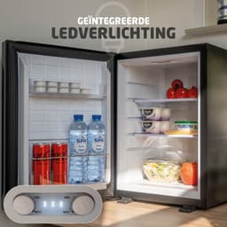 Mini Koelkast Vrijstaand 35 Liter – Tafelmodel Fridge met Instelbare Temperatuur – Minibar met Verstelbare Deurrichting – Zwart - BREND BR-2226 — thumbnail 10