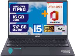 GMR - 15.6 Inch Full HD Laptop - Intel Core i5 - 16GB DDR5 RAM - 512GB SSD - Office 2024 - Windows 11 Pro voor Thuis, Office en Studie notebook — thumbnail 1
