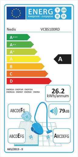 Nedis Zakloze Stofzuiger - Zakloos - 700 W - Stof capaciteit: 1.5 l - Combi-Borstel - Actieradius: 7 m - HEPA-luchtfilter - Antraciet / Rood — thumbnail 2