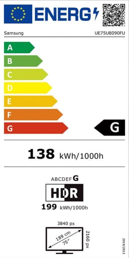 Samsung UE75U8090F - 75 inch - 4K LED - 2025 - Smart TV — thumbnail 2