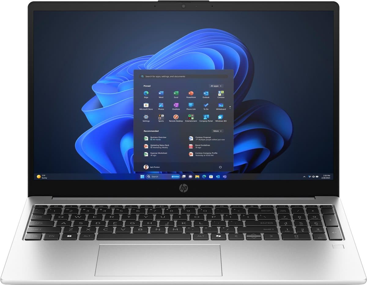 HP 250R G10 - 15.6" FHD IPS - Intel Core 5 120U - 16GB Geheugen - 512GB M.2 SSD - Toetsenbordverlichting - Vingerafdrukscanner - Windows 11 Pro — afbeelding 1