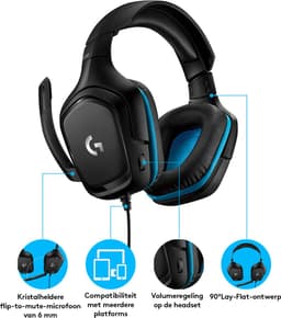 Logitech G432 - Bedrade Gaming Headset - Multiplatform - Blauw — thumbnail 5