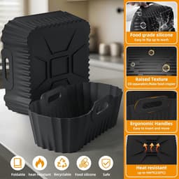 Ninja AF400EU AF500EU AF451EU DZ401 Siliconen Accessoire Heteluchtfriteuse voor Ninja Foodi Max met dubbele zone 9,5 L-10,4 L, Siliconen Opbergmat voor Heteluchtfriteuse — thumbnail 2