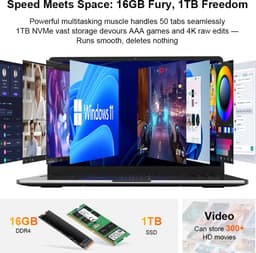 A15Pro 16 inch laptop - Ryzen 5 5500U - 16GB RAM - 1TB NVMe - QHD 120Hz - Windows 11 — thumbnail 5
