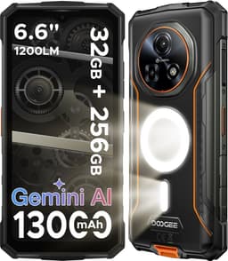 DOOGEE Fire 5 Ultra-AI Robuuste Smartphone-32GB RAM - 256GB ROM-6,6 inch 90 Hz-Robuuste Telefoon - IP68 Waterdicht -1200-lumen kampeerlamp-13000 mAh- Gemini AI-gezichtsherkenning- Android 15 - NFC - GPS-Oranje — thumbnail 1