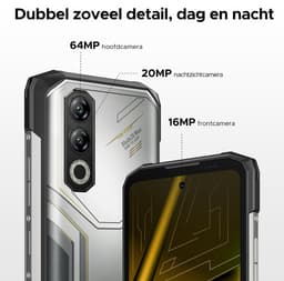 DOOGEE Blade 20 Max 4G - Robuuste Smartphone - Robuuste Telefoon - 36GB RAM + 1TB ROM /2TB TF - Helio G100 - 11800 mAh/ 33 W - 6,6 inch + 120 Hz - 3 kaartsleuven - 20MP Nachtzicht - Face ID - IP68 - Natuurlijk — thumbnail 7