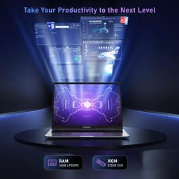 Acemagic AX16 Laptop - 16 inch Full HD Notebook - In-tel Alder Lake N95 (tot 3,4 GHz) - 16 GB DDR4 RAM 512 GB SSD - WiFi- BT5.0 - Type C -Grijs — thumbnail 6