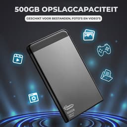 MrGoods Externe Harde Schijf 500GB – USB 3.0 – 2.5 inch HDD – Metaal/Kunststof Behuizing – Zwart — thumbnail 3