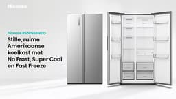 Hisense RS3P558NEID - Amerikaanse koelkast - No-Frost - 178 cm hoog - 544 liter - Energielabel D - Invriesvermogen 12 kg/24u - Geluidsniveau 37 dB - LED Display - SuperCool - FastFreeze - Deuralarm - Inverter Compressor - Multi Airflow — thumbnail 8