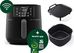 Philips Airfryer Connected 5000 Series - HD9285/96 - 7,2 liter (XXL) - Heteluchtfriteuse - 16 programma's - Quickclean Met bakvorm & grillplaat — thumbnail 17