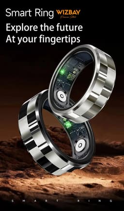 WizBay Premium Select® Smart Ring Zilver - Hartslag, Slaap, Bloeddruk, Zuurstof - Multi Sport Modi - Oplaadcase - Maat 9 — thumbnail 10