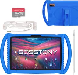 Bosstony Snelle Kids Tablet 10 inch - Ouderlijk Toezicht - 6000mAh Batterij - 192 GB - Incl Beschermpakket - Kindertablet vanaf 3 jaar - Tablet Kinderen — thumbnail 1