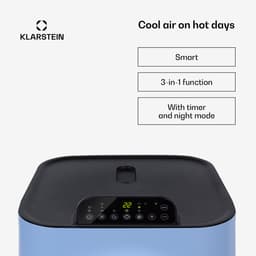 Klarstein mobiele airconditioner met luchtafvoerslang, 5-in-1 airconditioner, ventilator, luchtontvochtiger, luchtreiniger & nachtmodus, app-bediening, kleine & draagbare airconditioner voor thuis & op kantoor, 7000 BTU,9 kW voor 42 m² 48 dB — thumbnail 3
