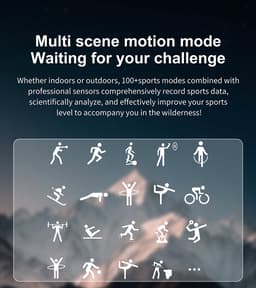 Knobbout 1.52" (3.8cm) Schokbestendig Sport Smartwatch - Zijwaartse LED-verlichting-Bloeddrukmeting, hartslag monitoring en bloedzuurstof (SpO₂)-controle- Bluetooth belfunctie - Sedentaire herinnering-Sedentaire herinnering-Zwart stall+ siliconenband — thumbnail 17