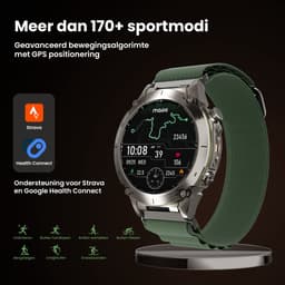 Maoo FORGE - GPS Smartwatch Heren - 1.43" AMOLED Display - 3 Bandjes - GPS (5 satellieten) - Belfunctie - 730mAh Batterij (lange accuduur) - 170+ Sportmodi - Hartslag, Bloeddruk, SpO2, Stappenteller - Kompas, Zaklamp - 1 ATM Waterdicht - Gun Metal — thumbnail 14