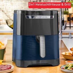 Tefal Easy Fry & Grill EY8014 XXL 6,5L - 2-in-1 Heteluchtfriteuse met Uitneembare Verdeler - Blauw Airfryer met 8 Automatische Kookprogramma's - Beste Grote Airfryer van Tefal - Digitaal Display - Extreem stil - Koken Zonder Olie - Anti Aanbaklaag — thumbnail 6