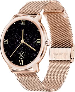 Belesy® VENUS - Smartwatch Dames Rose goud - Horloge - 1.1 inch - Kleurenscherm - Stappenteller - Bloeddruk - Hartslag - Maak je eigen wijzerplaat - Staal – Goud - Moederdag — thumbnail 13